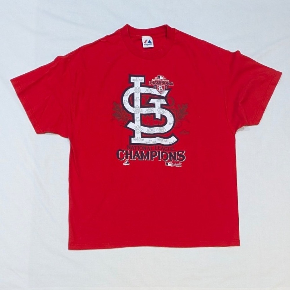 Majestic St. Louis Cardinals 2011 NLCS Champions Red T-Shirt Men's 2XL MLB